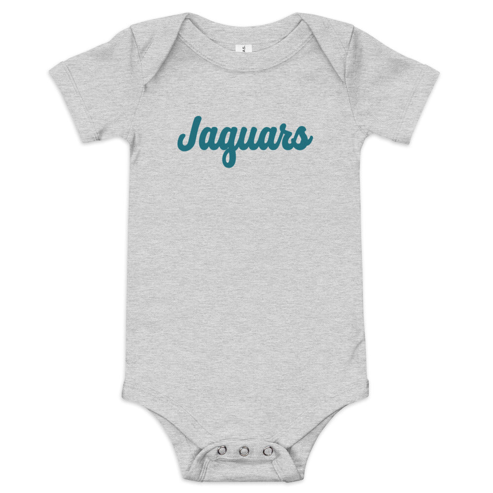 Jaguars Script Baby Onesie | Bella + Canvas