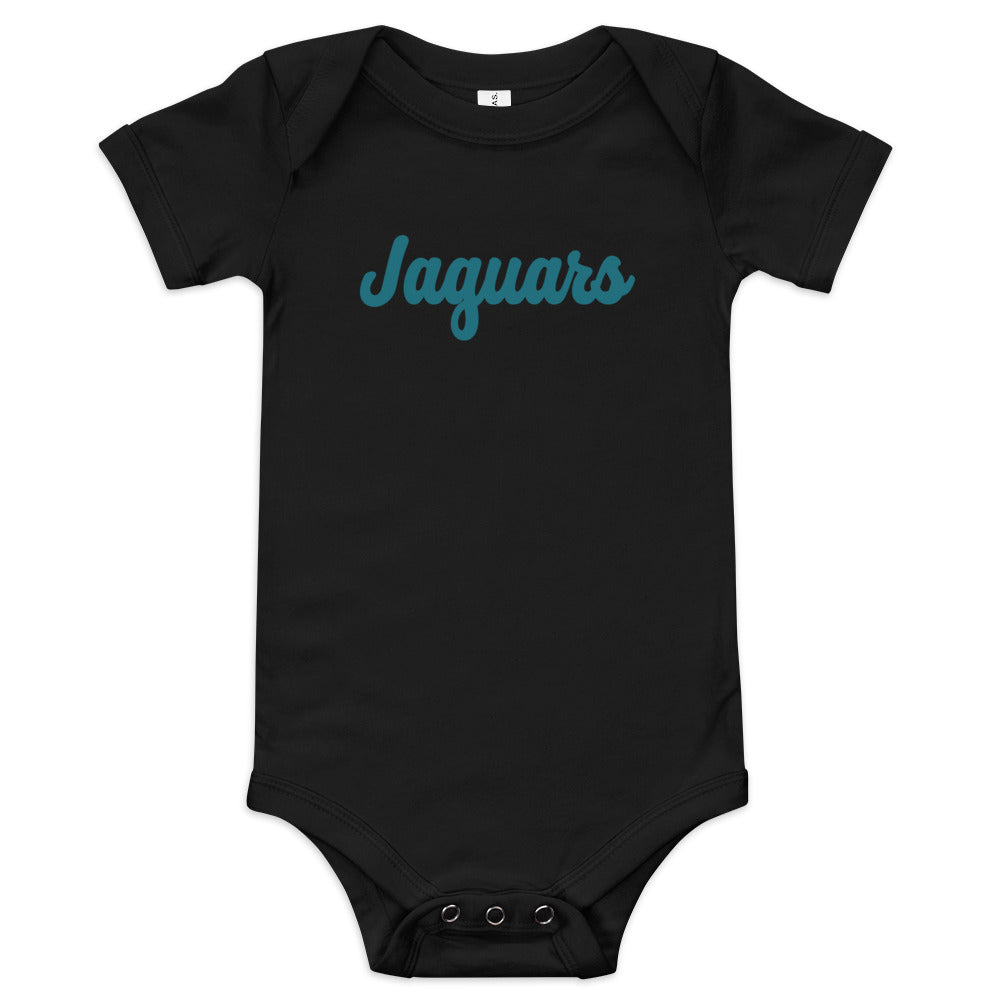 Jaguars Script Baby Onesie | Bella + Canvas