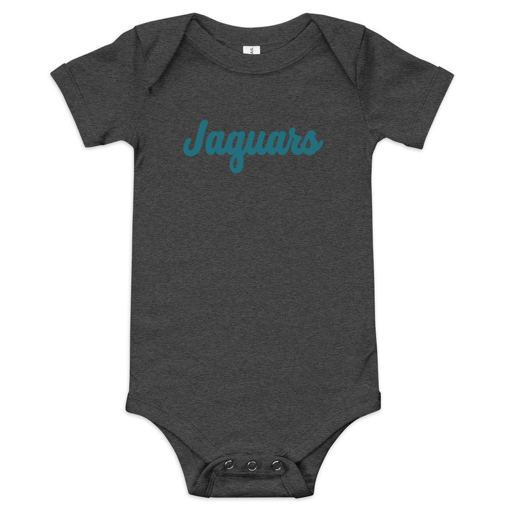 Jaguars Script Baby Onesie | Bella + Canvas