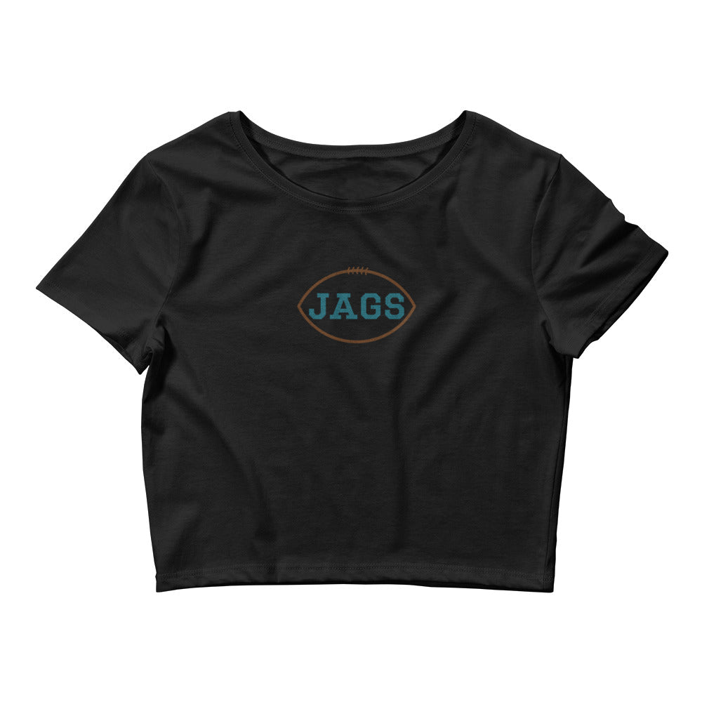 Jags Distressed Crop Tee | Bella + Canvas