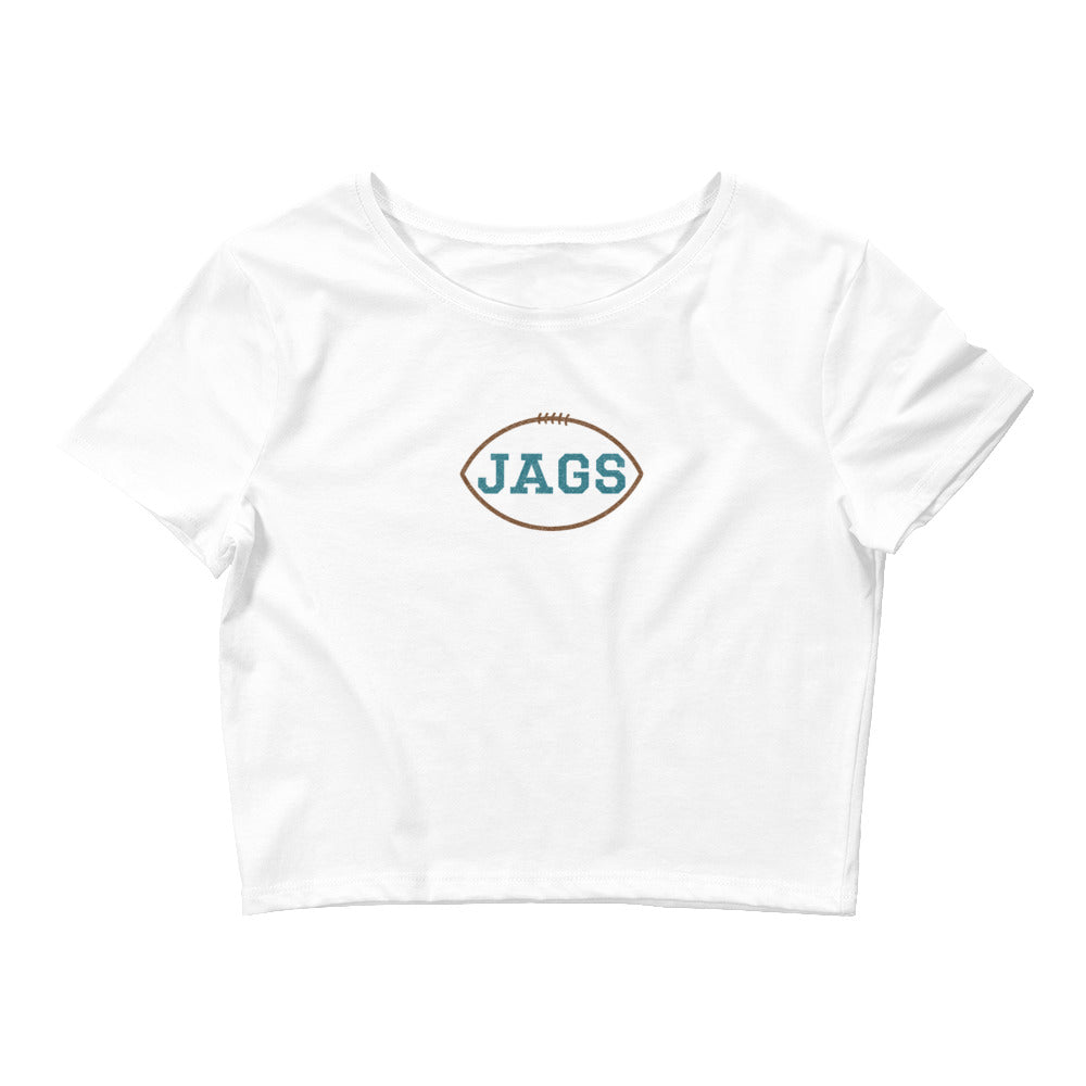 Jags Distressed Crop Tee | Bella + Canvas