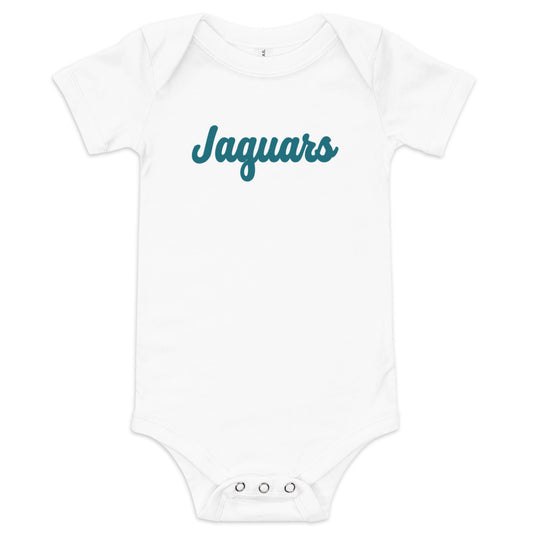 Jaguars Script Baby Onesie | Bella + Canvas